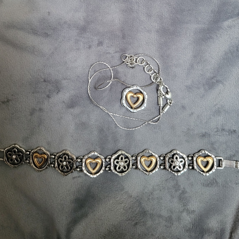 BRIGHTON Mai Jin Silver/Gold Reversible Bracelet & Necklace